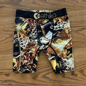 Ethika Black and Gold Graphic Boxer Briefs